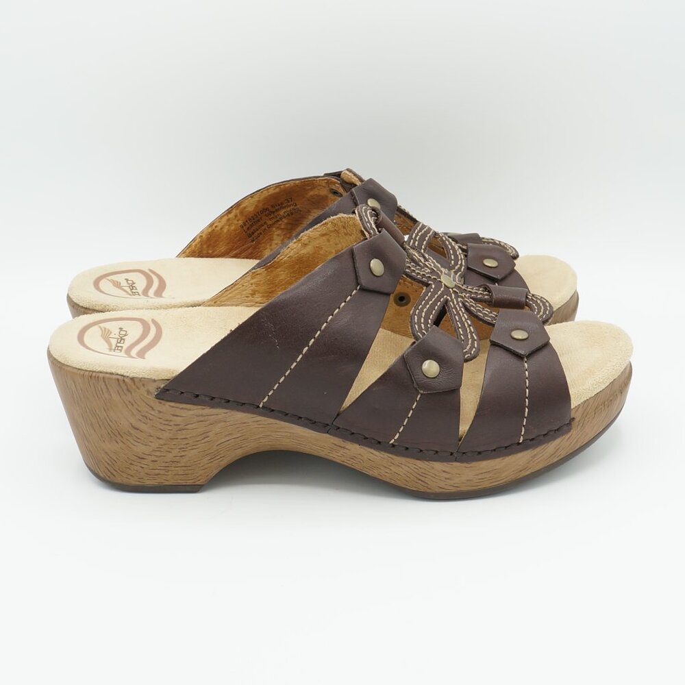 Dansko Serena Flower Cut Out Leather Sandals Women's Size 37 (EU) - Picture 4 of 9